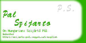 pal szijarto business card